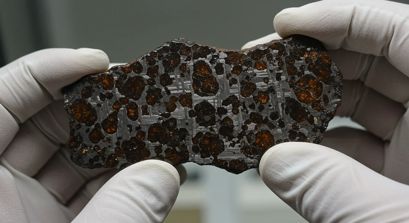 Carbonaceous chondrite meteorite showing water-rich minerals and organic compounds