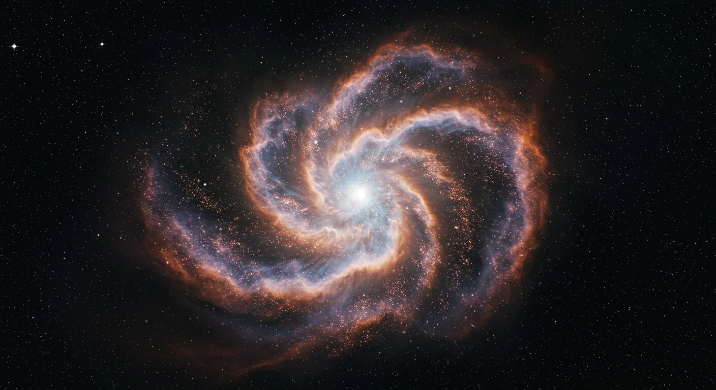 Dust cloud in space showing light scattering effects with stars visible in background
