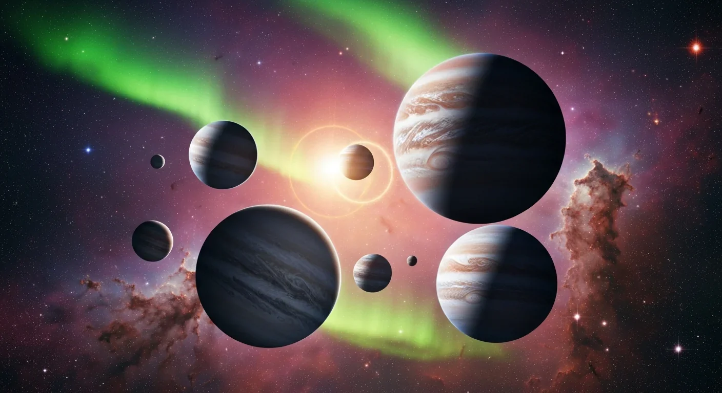 Multiple gas giant planets in a circumbinary system showing size variation