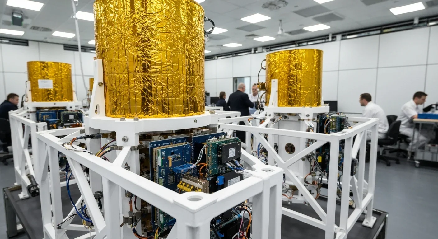 Scientific instruments and magnetometer being assembled for Comet Interceptor spacecraft in clean room facility
