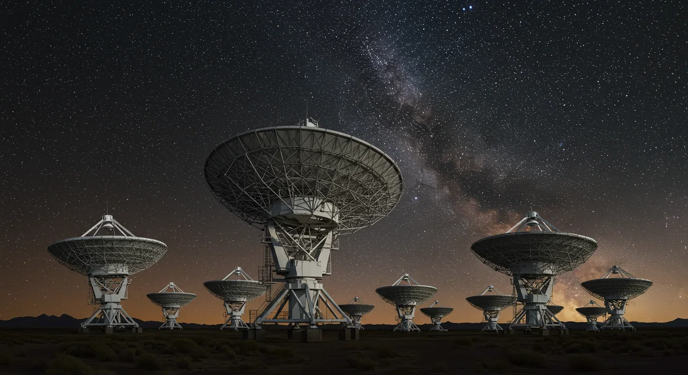 Radio telescope array scanning night sky for pulsar signals in search of gravitational wave background from cosmic strings