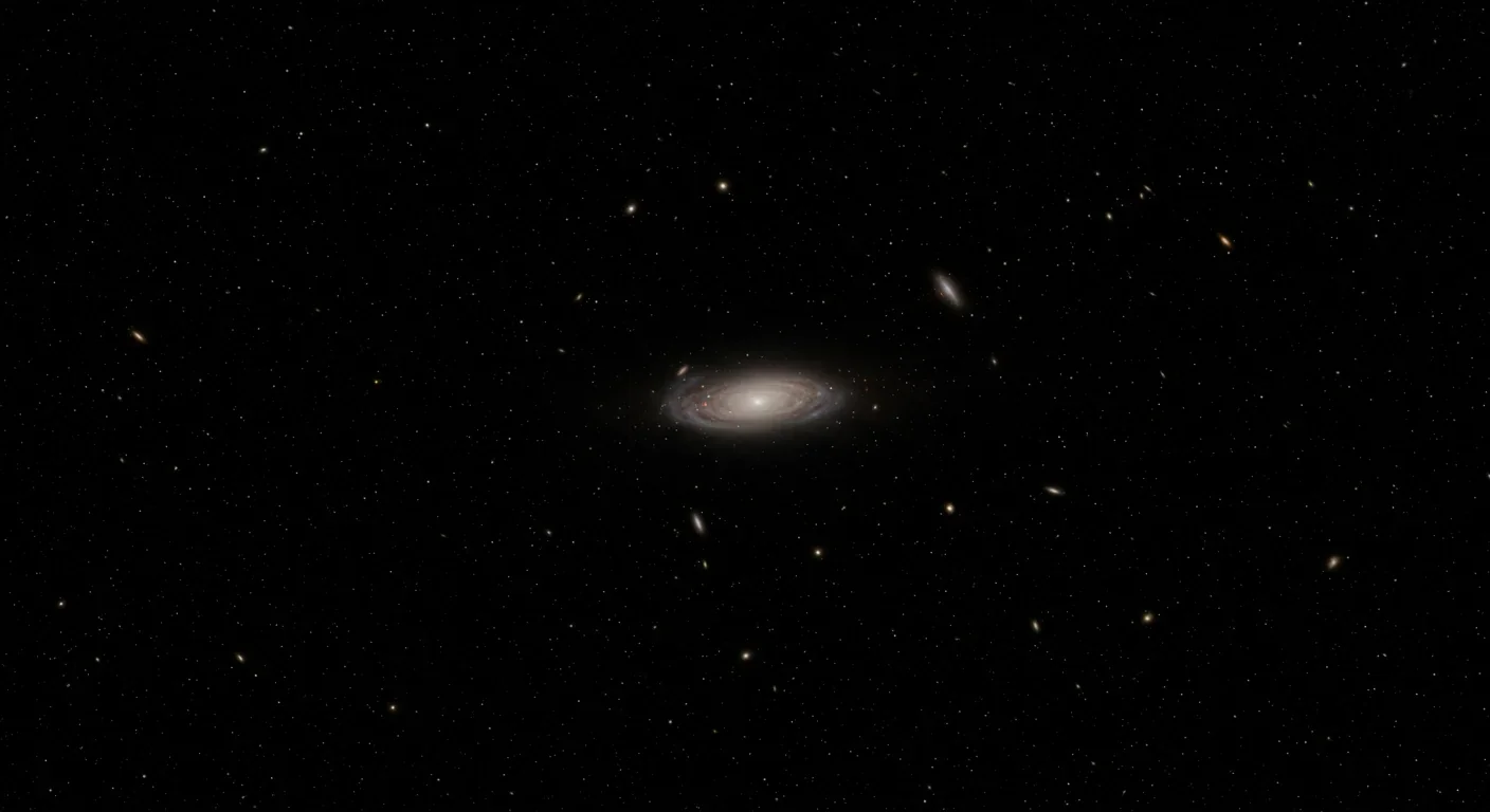 Sparse distribution of galaxies in a cosmic void region showing extreme emptiness of space