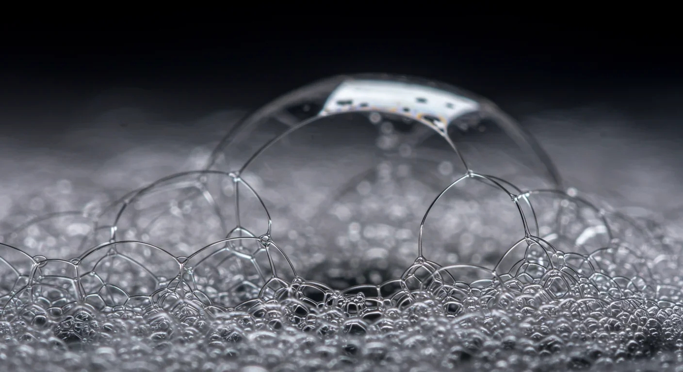 Soap foam structure illustrating how cosmic tunnels connect adjacent supervoids in the universe