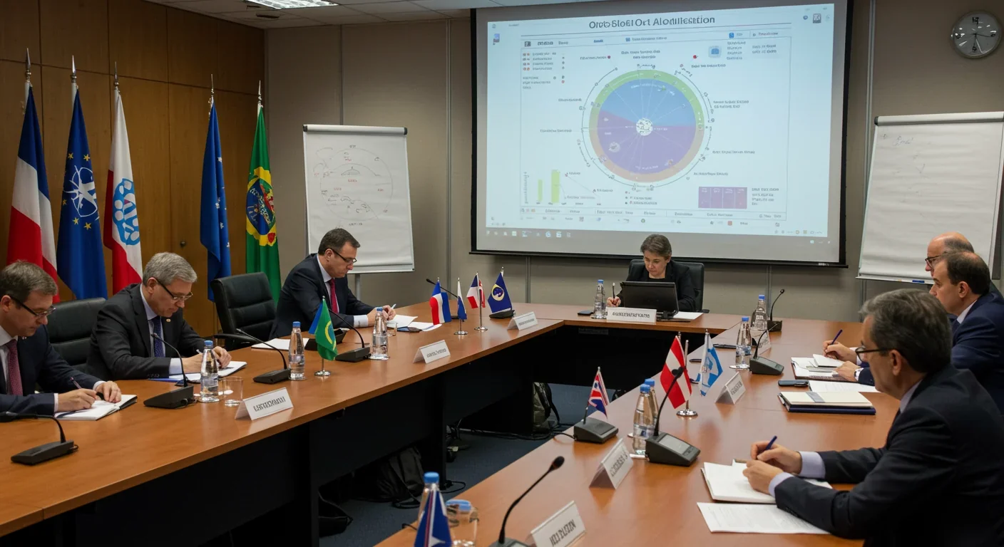 International space policy meeting discussing orbital slot allocation and coordination