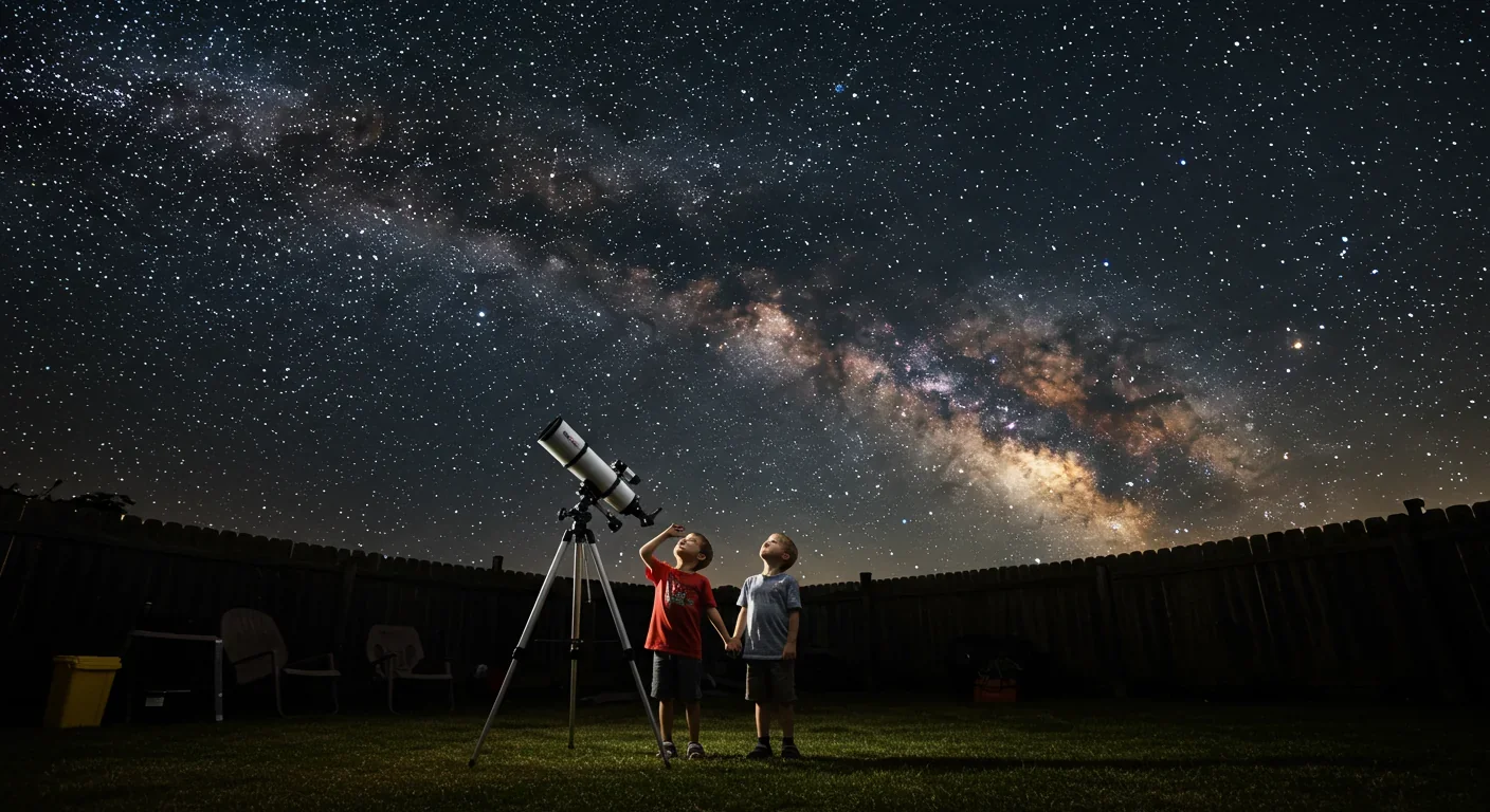 James Webb Space Telescope with golden mirror in Earth orbit against backdrop of planet and stars