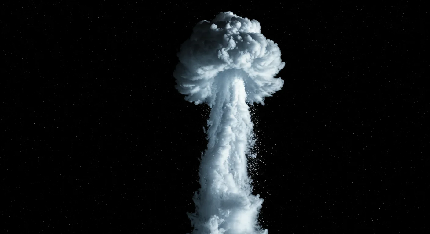 Water vapor plume erupting from moon surface into space