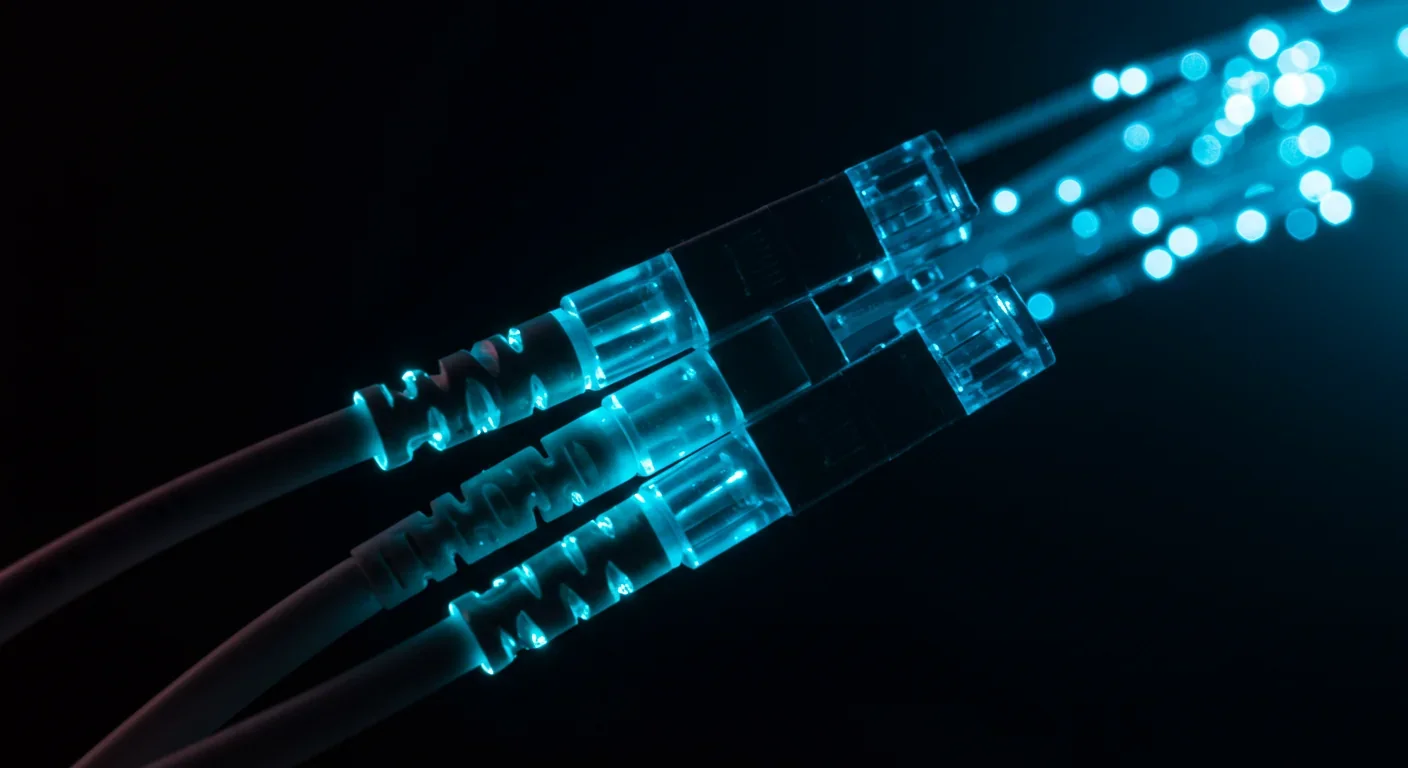 Fiber optic network cables representing interplanetary data transmission