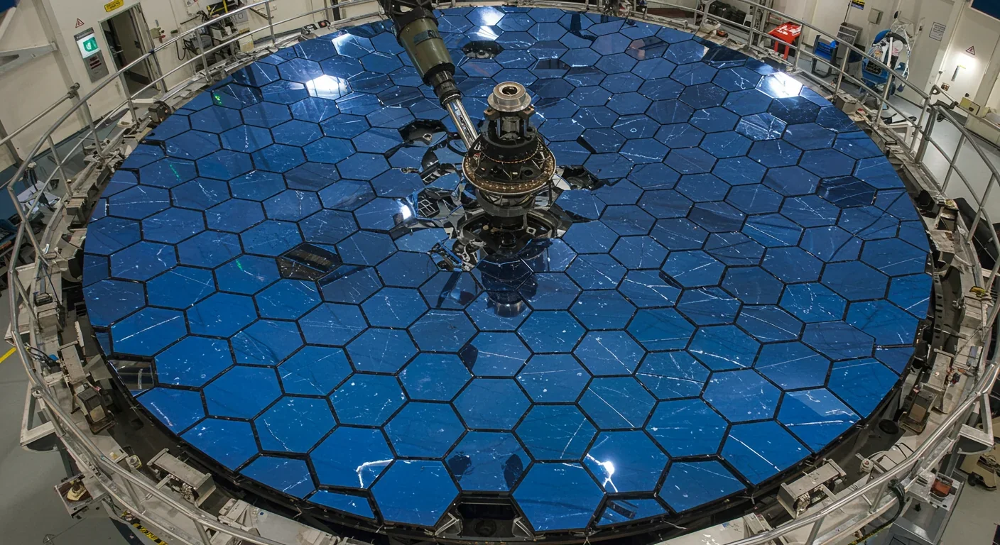 Large segmented telescope mirror array in observatory
