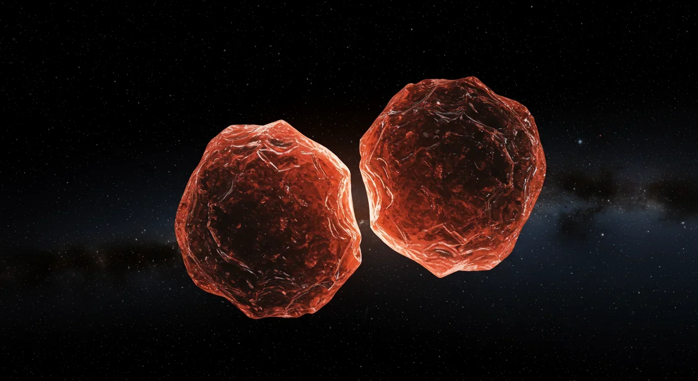 Kuiper Belt contact binary showing two icy objects merged through gentle collision