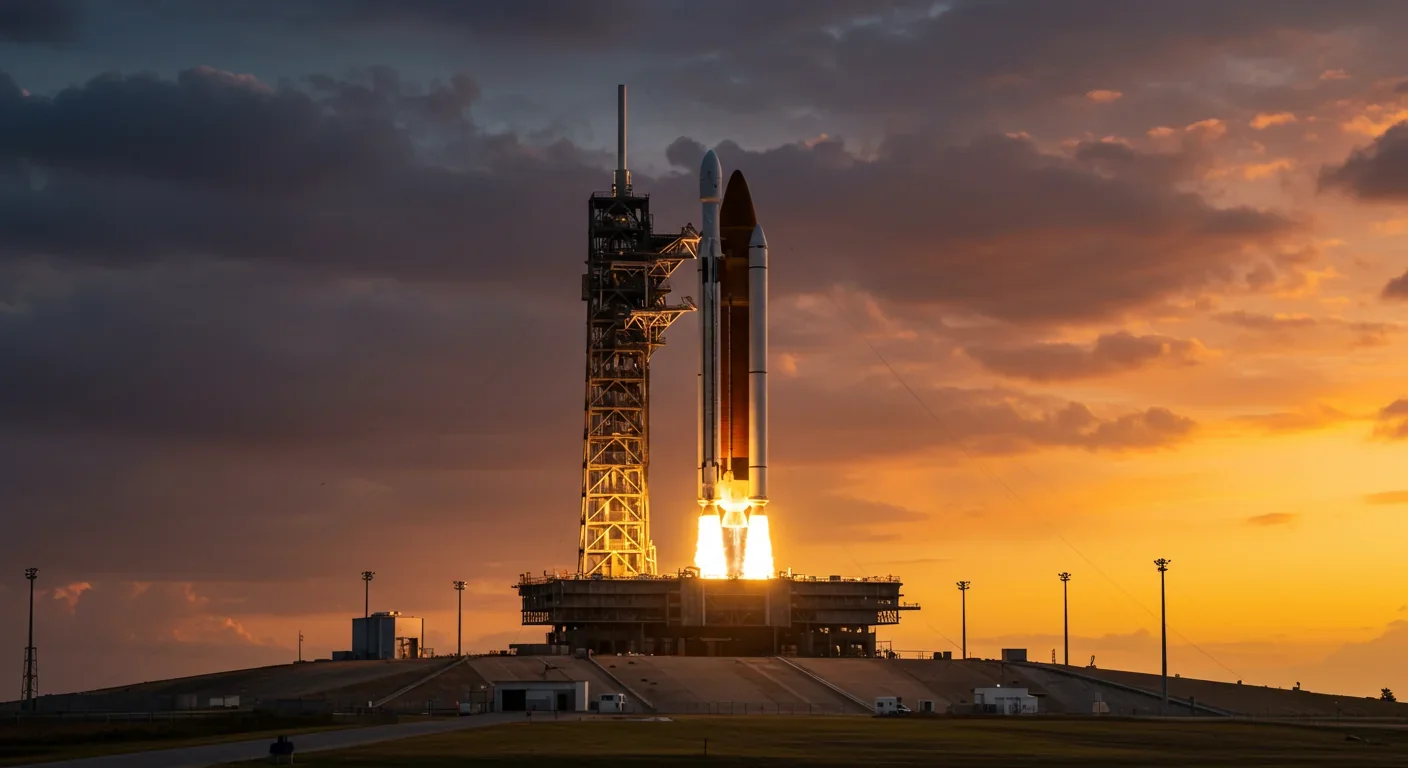 SpaceX Falcon Heavy rocket prepared for launch at Kennedy Space Center