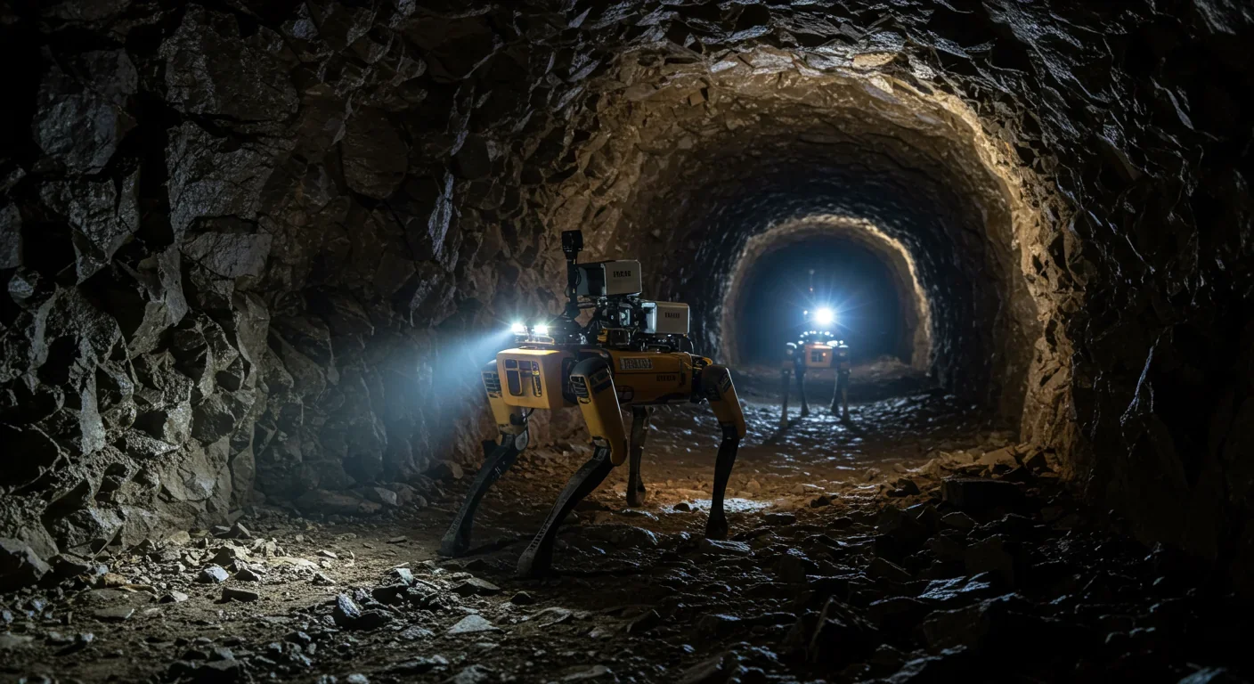Autonomous robotic dog mapping interior of lava tube cave for future lunar habitat sites