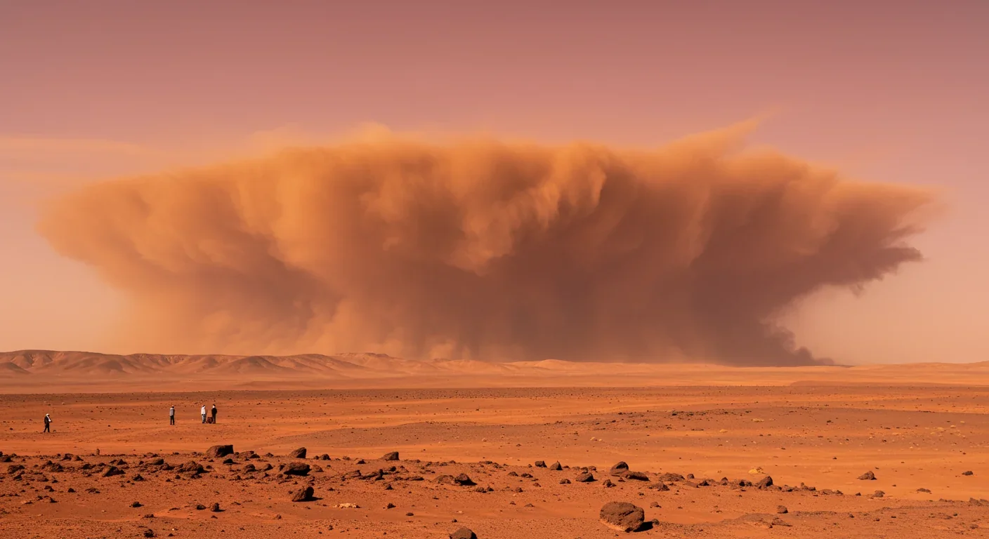 Mars Dust Storms: Threat to Rovers and Human Missions
