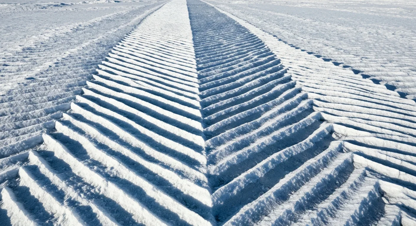Chevron-shaped coronae on Miranda showing distinctive V-shaped ridge patterns and concentric grooves