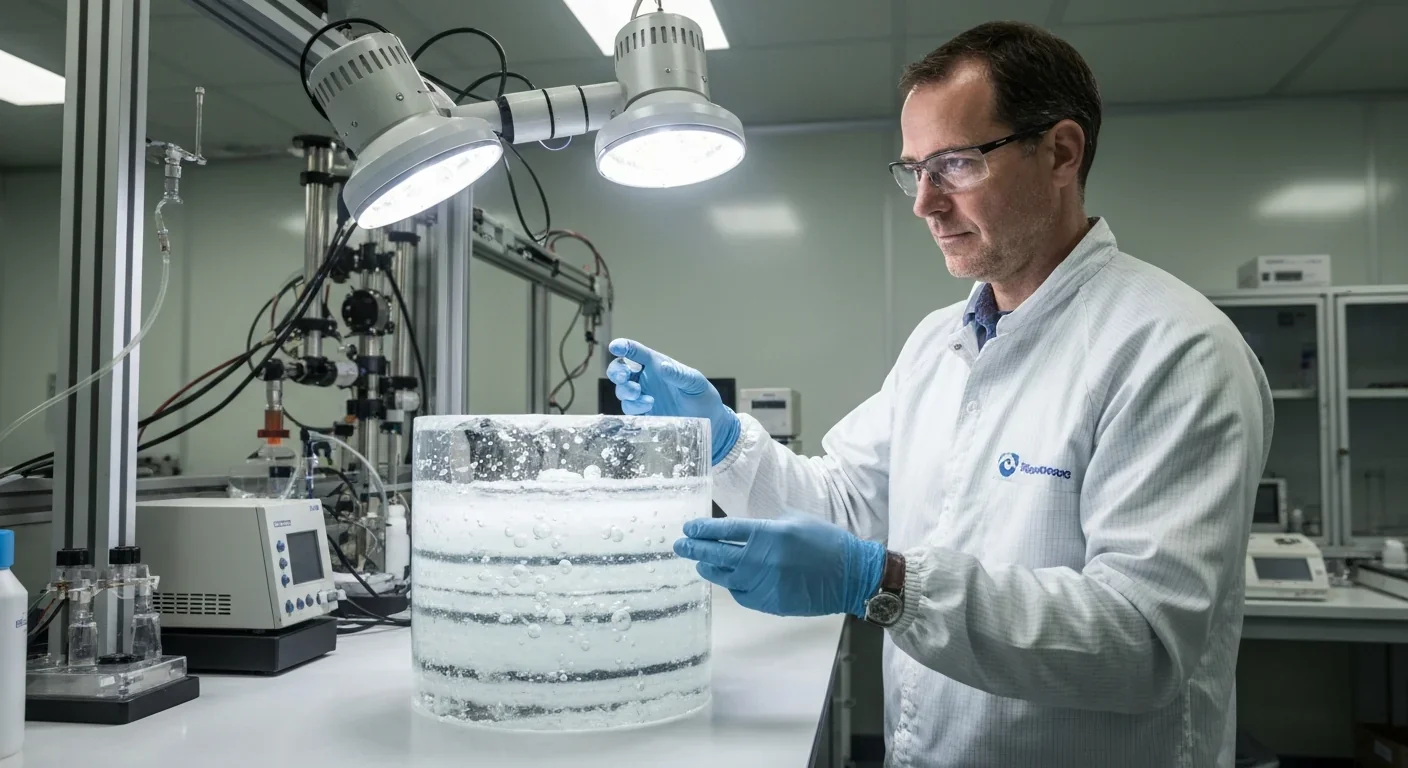 Planetary scientist analyzing ice samples to understand moon formation processes