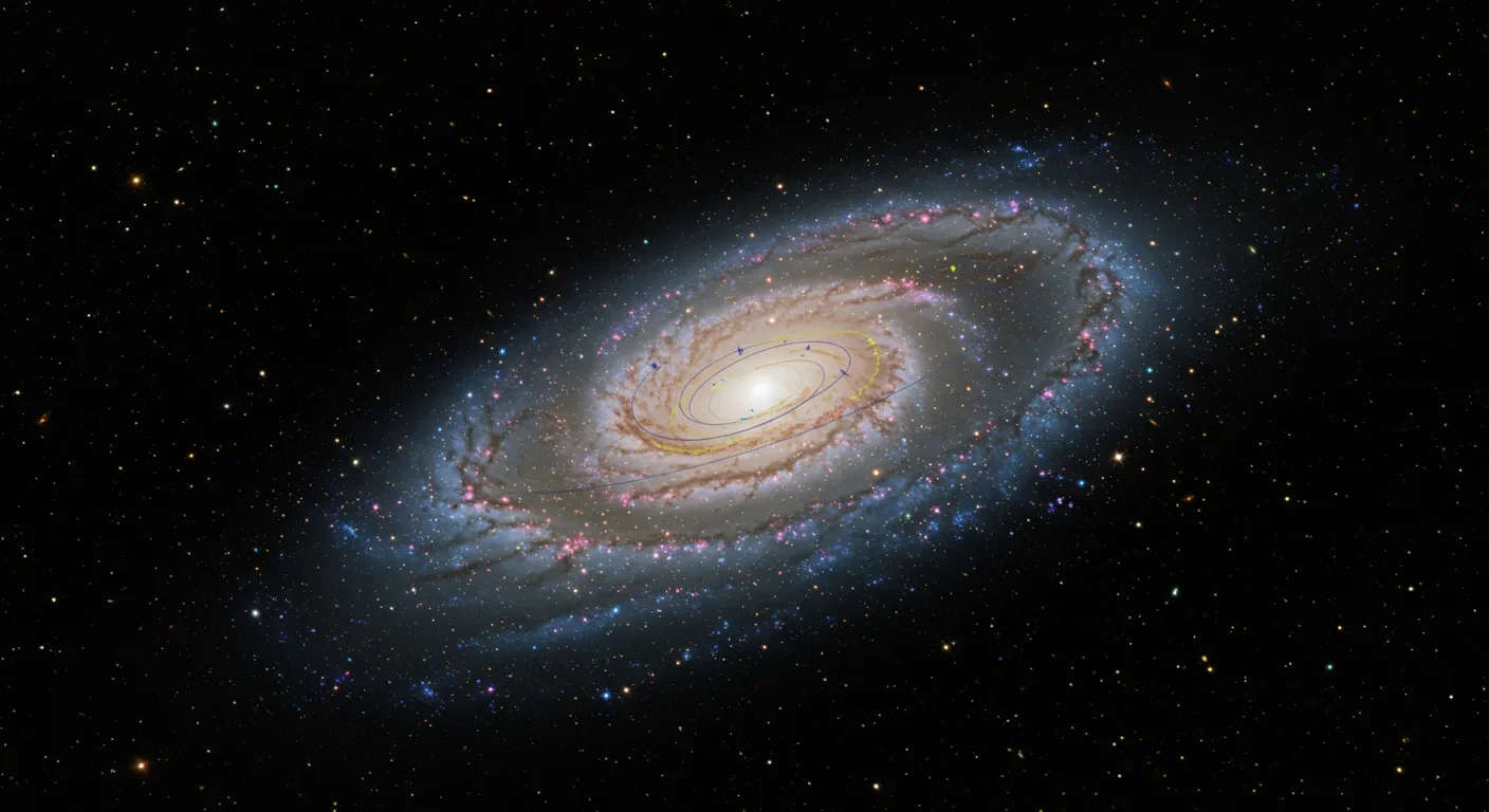 Spiral galaxy showing rotation structure central to dark matter debate