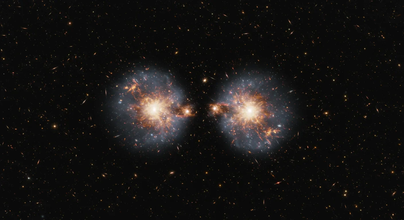 Colliding galaxy clusters known as the Bullet Cluster