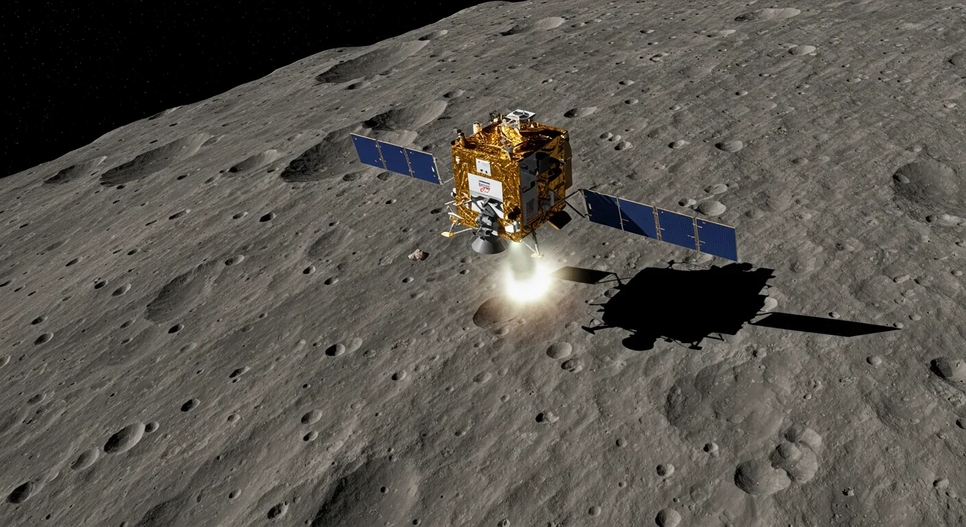 DART spacecraft approaching asteroid Dimorphos surface for kinetic impact deflection test