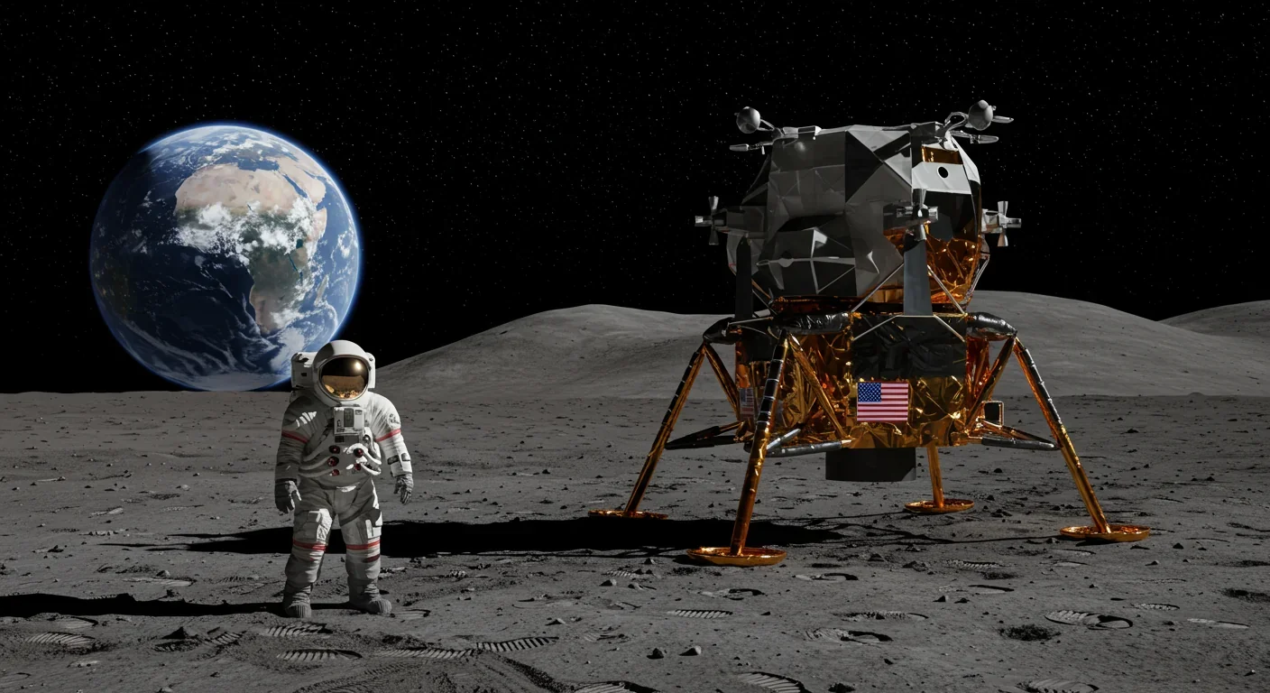 Diverse group observing the moon representing worldwide interest in accessible commercial space exploration