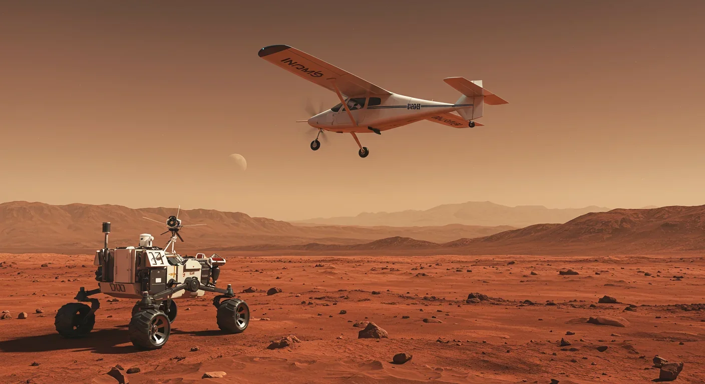 Concept of autonomous aircraft navigating above Mars surface