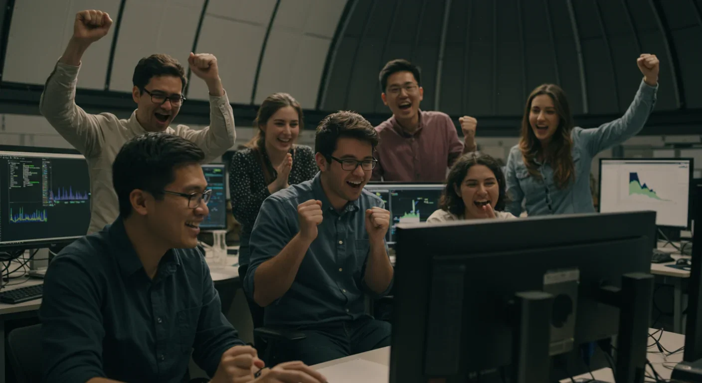 Telescope view of a distant star system with multiple exoplanets