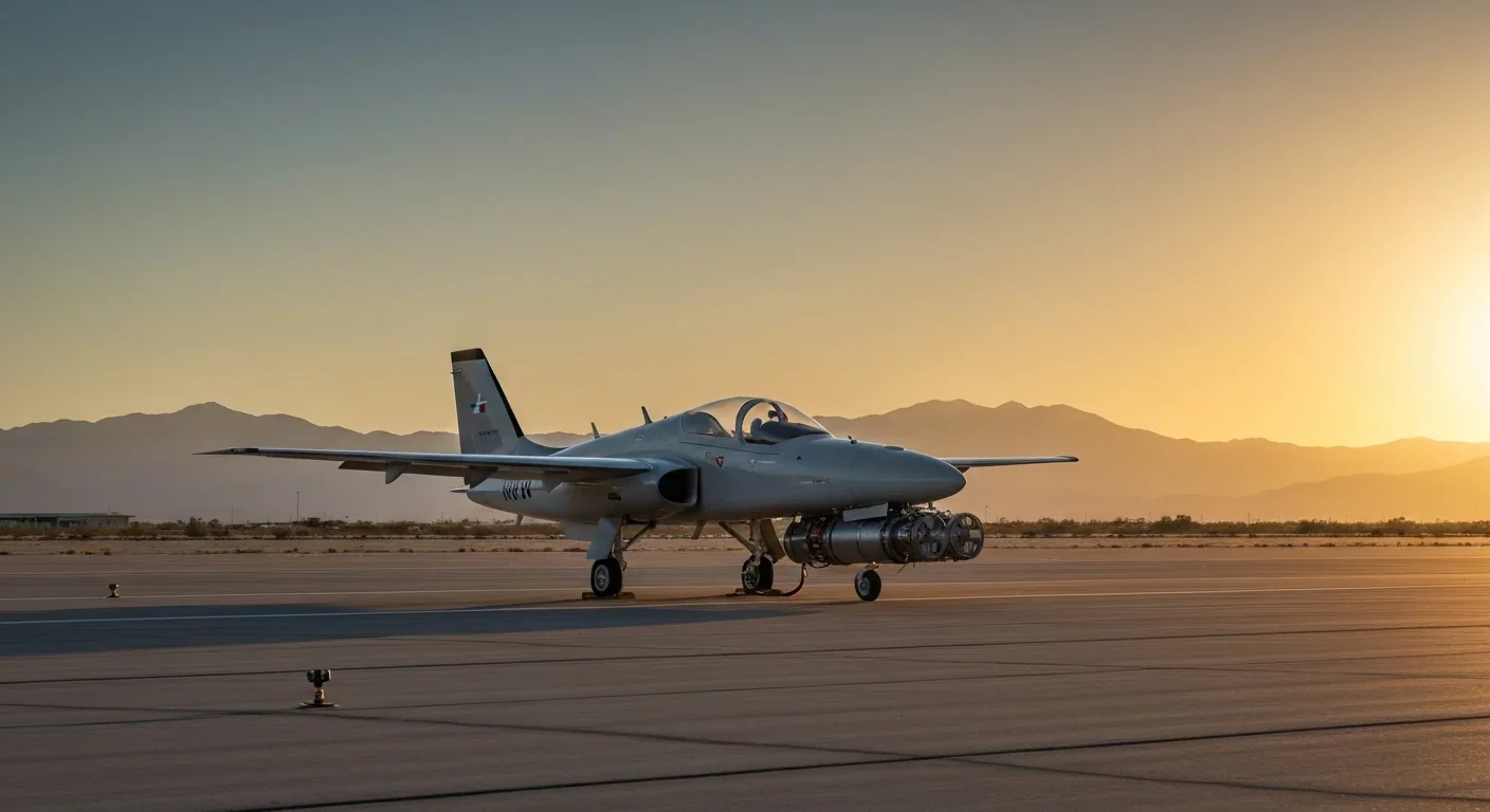 Experimental aircraft with rotating detonation engine at test facility