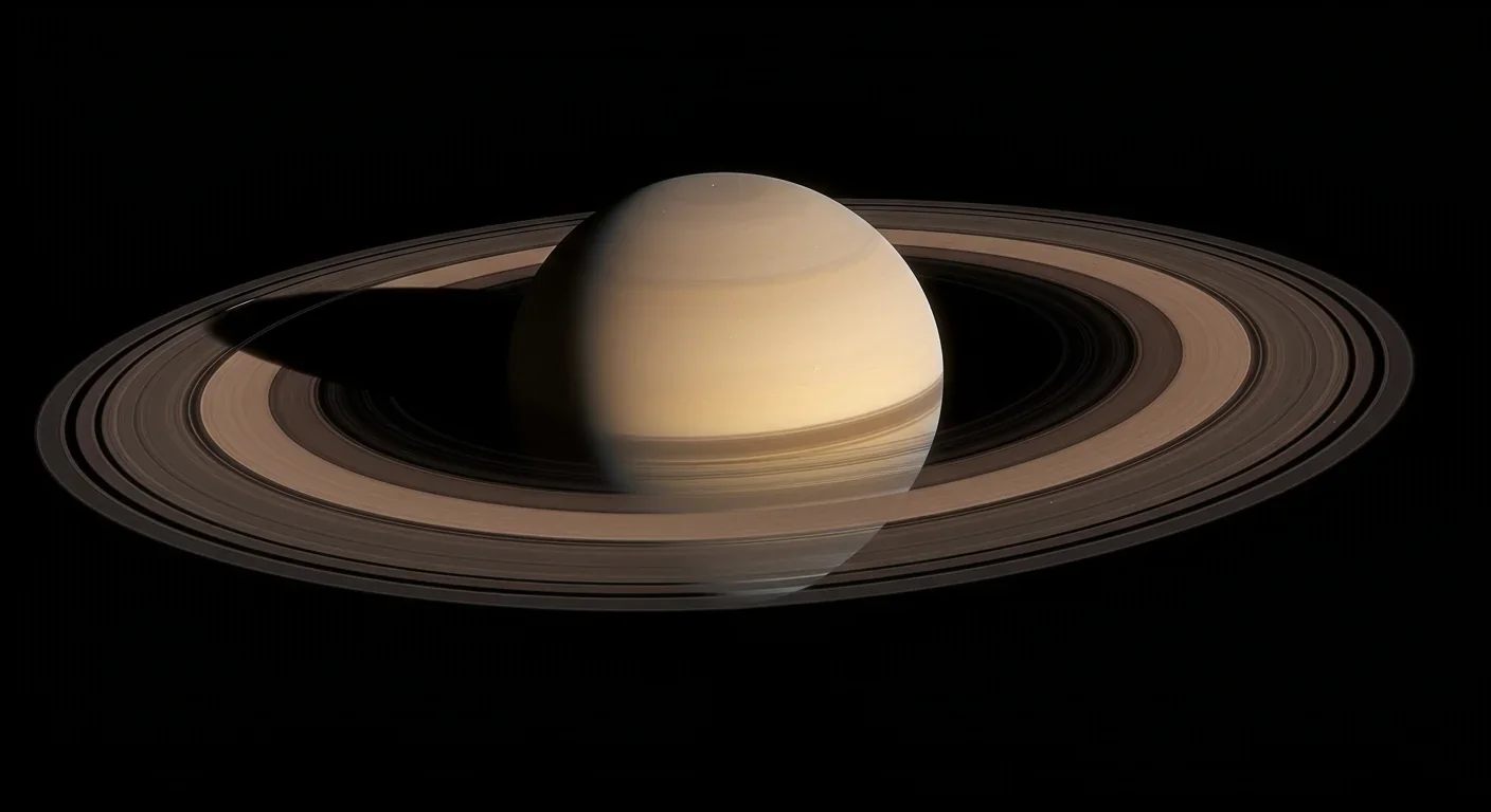 Dark spoke patterns radiating across Saturn's bright B ring