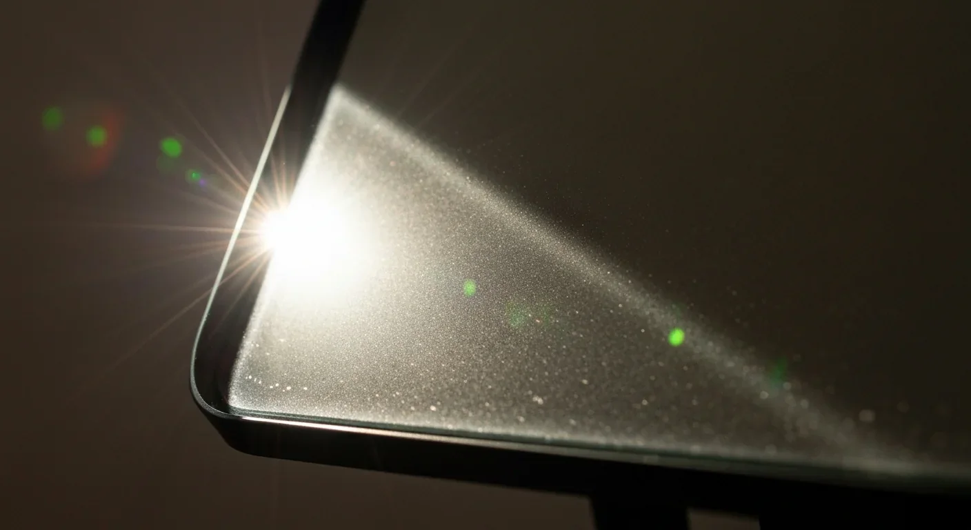 Sunlight reflecting off an angled mirror surface demonstrating how photon pressure changes direction
