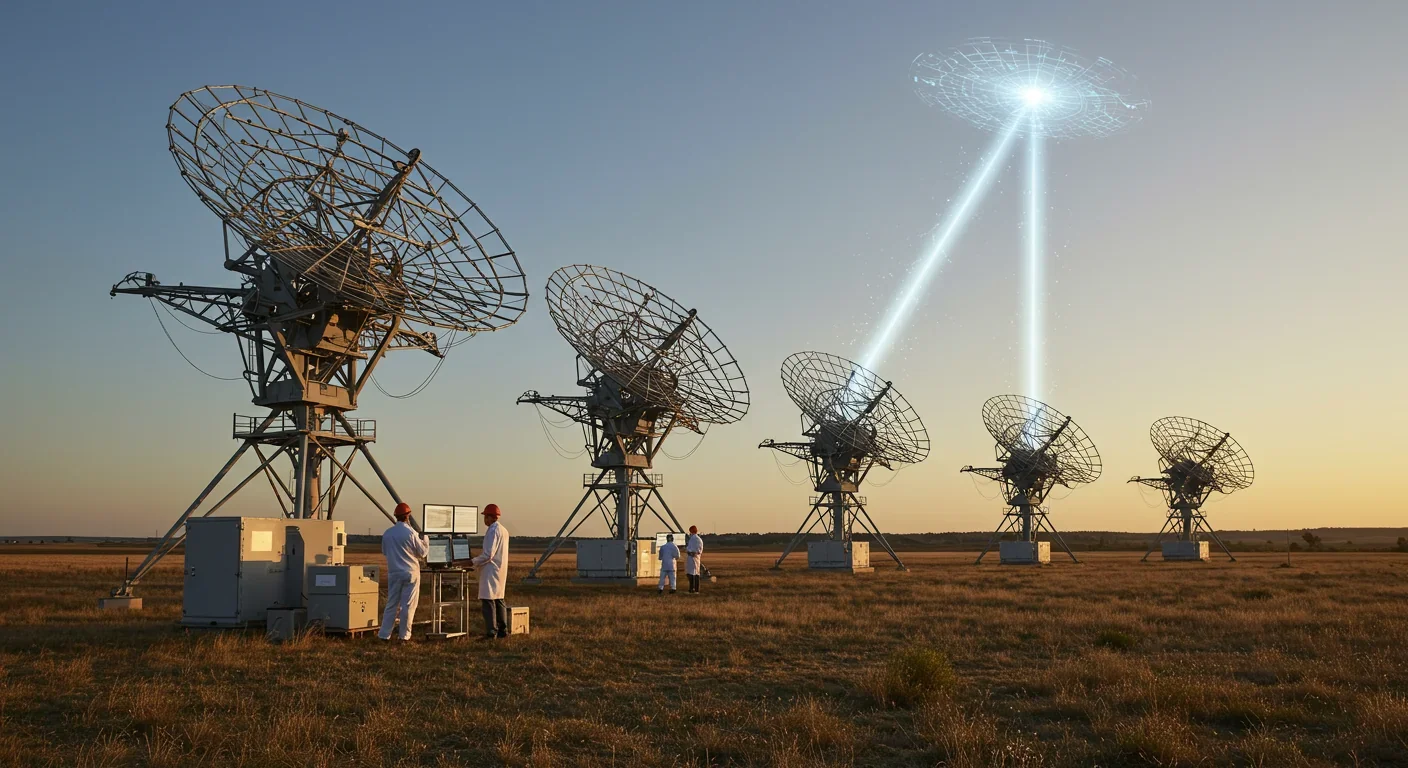 Engineers assembling space-based solar power satellite components in aerospace manufacturing facility