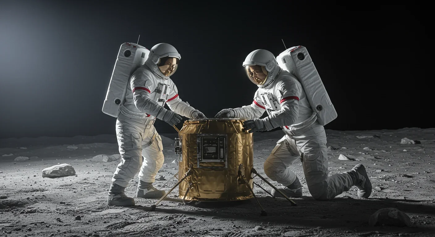Artemis astronauts demonstrating improved mobility and teamwork capabilities in next-generation spacesuits during lunar surface simulation
