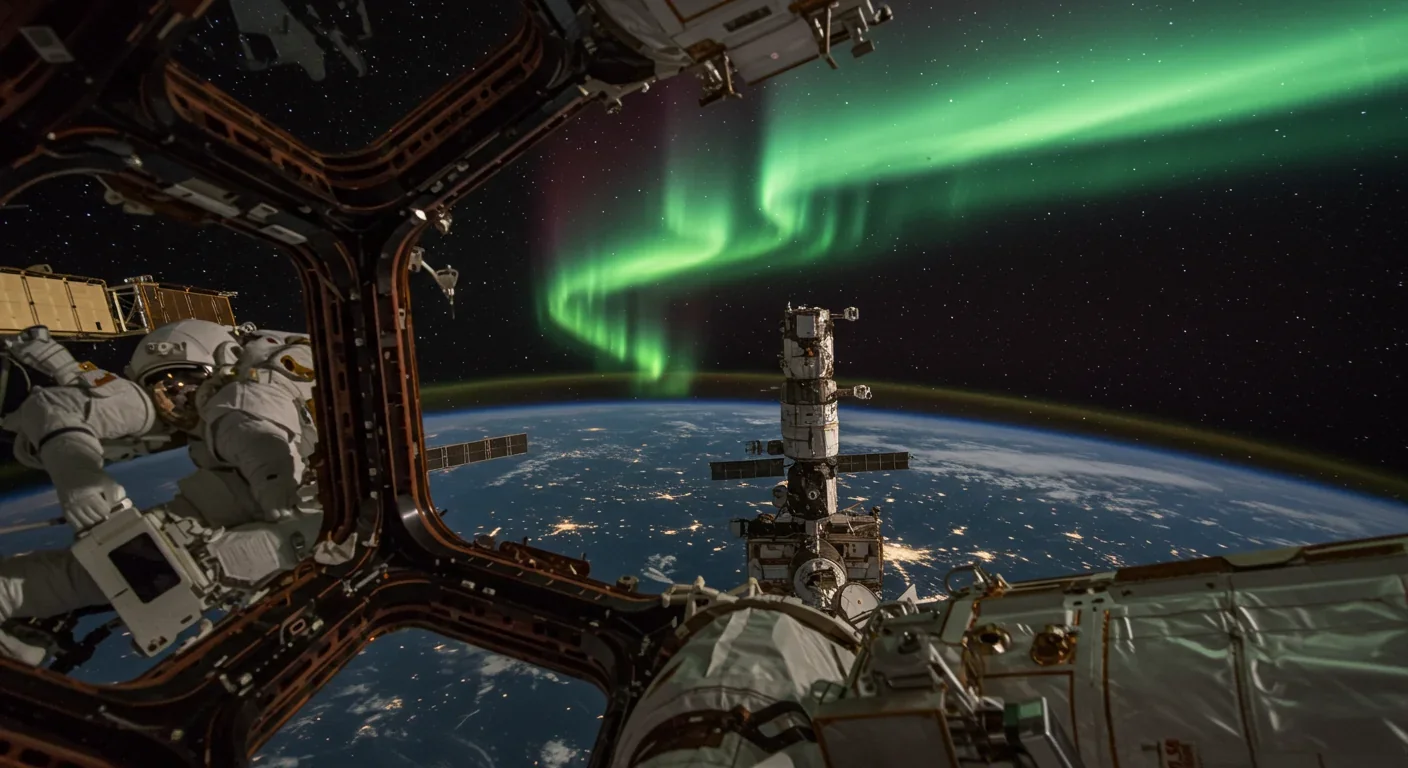 Satellite operators monitoring space weather forecasts and satellite systems in a control center