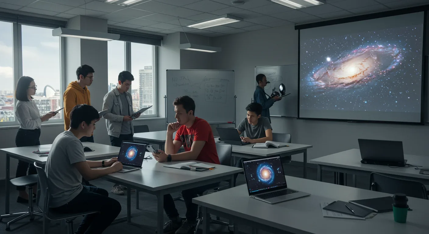 Students studying tidal disruption events using real astronomical data in an interactive classroom setting