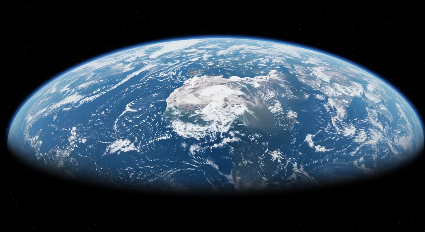 Earth from space showing its oxygen-rich atmosphere contrasting with ancient prebiotic conditions
