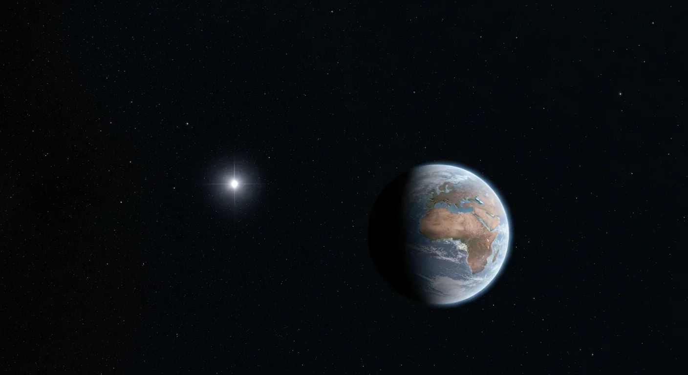Rocky planet orbiting a cooling white dwarf star in deep space