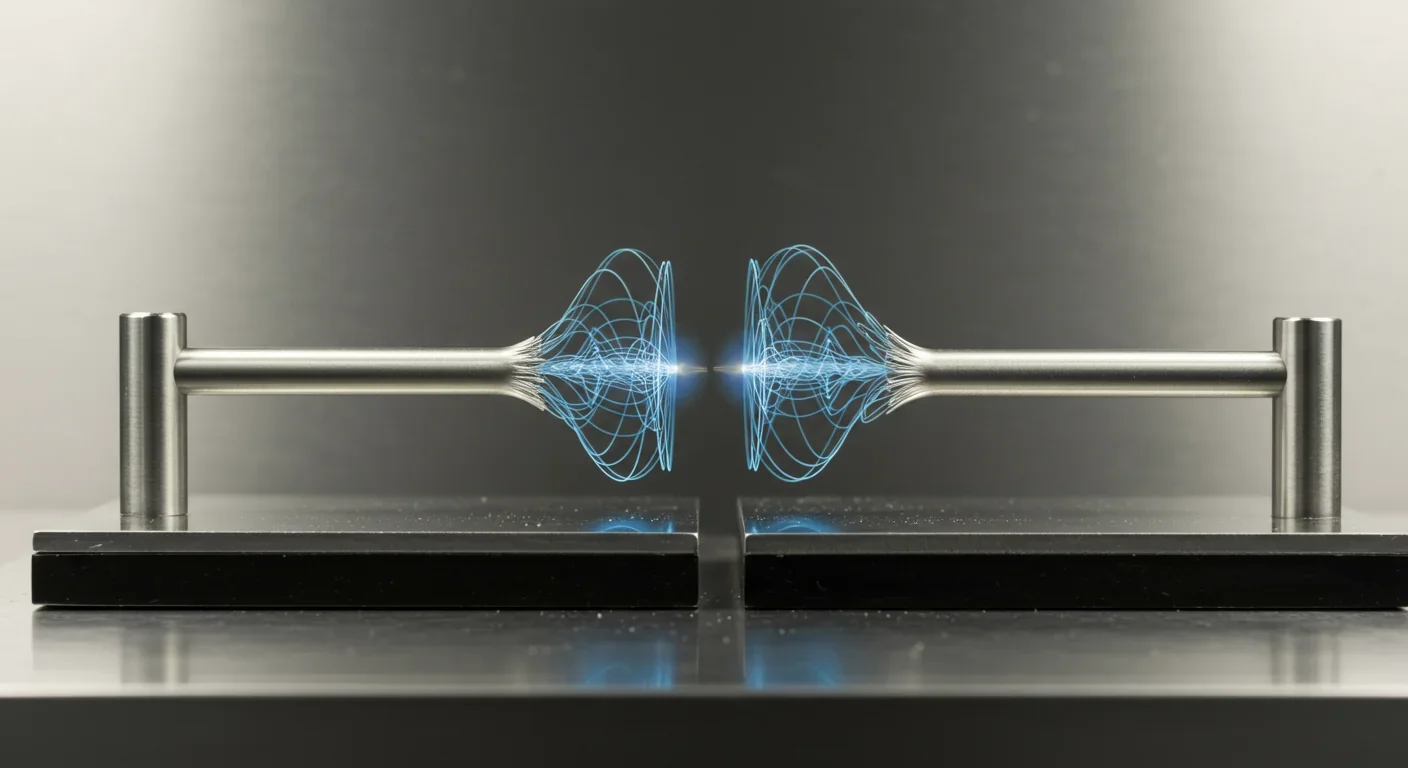 Laboratory demonstration of the Casimir effect showing two conducting plates creating negative energy between them