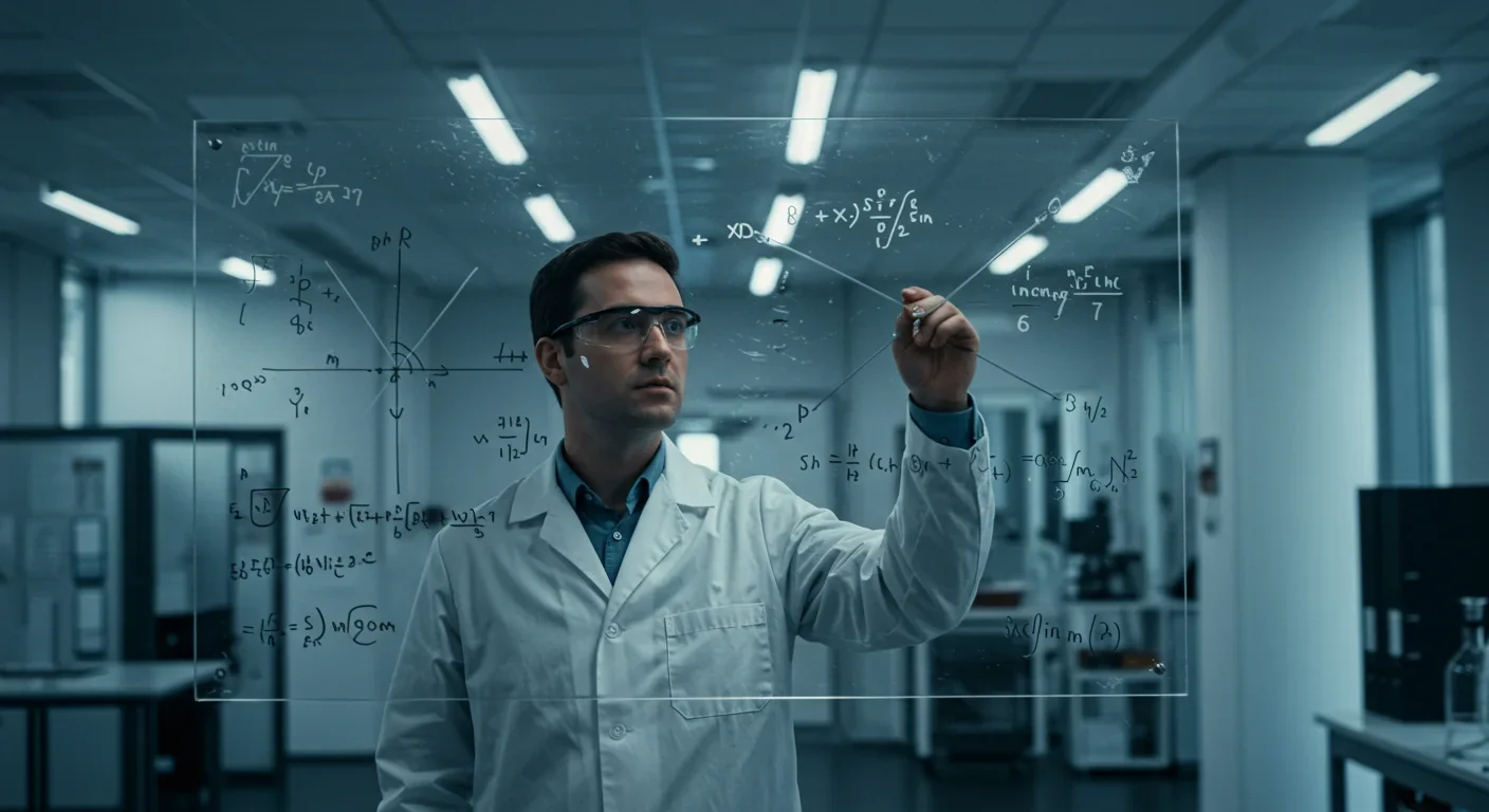 Physicist working on quantum gravity equations combining general relativity and quantum mechanics